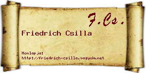 Friedrich Csilla névjegykártya